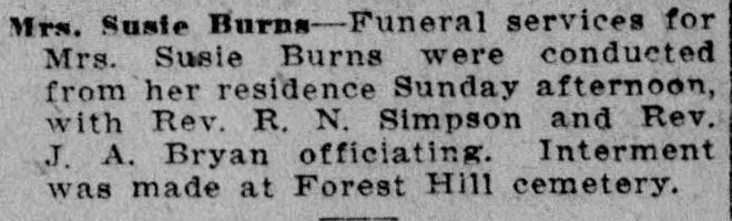 Susie Burns obituary